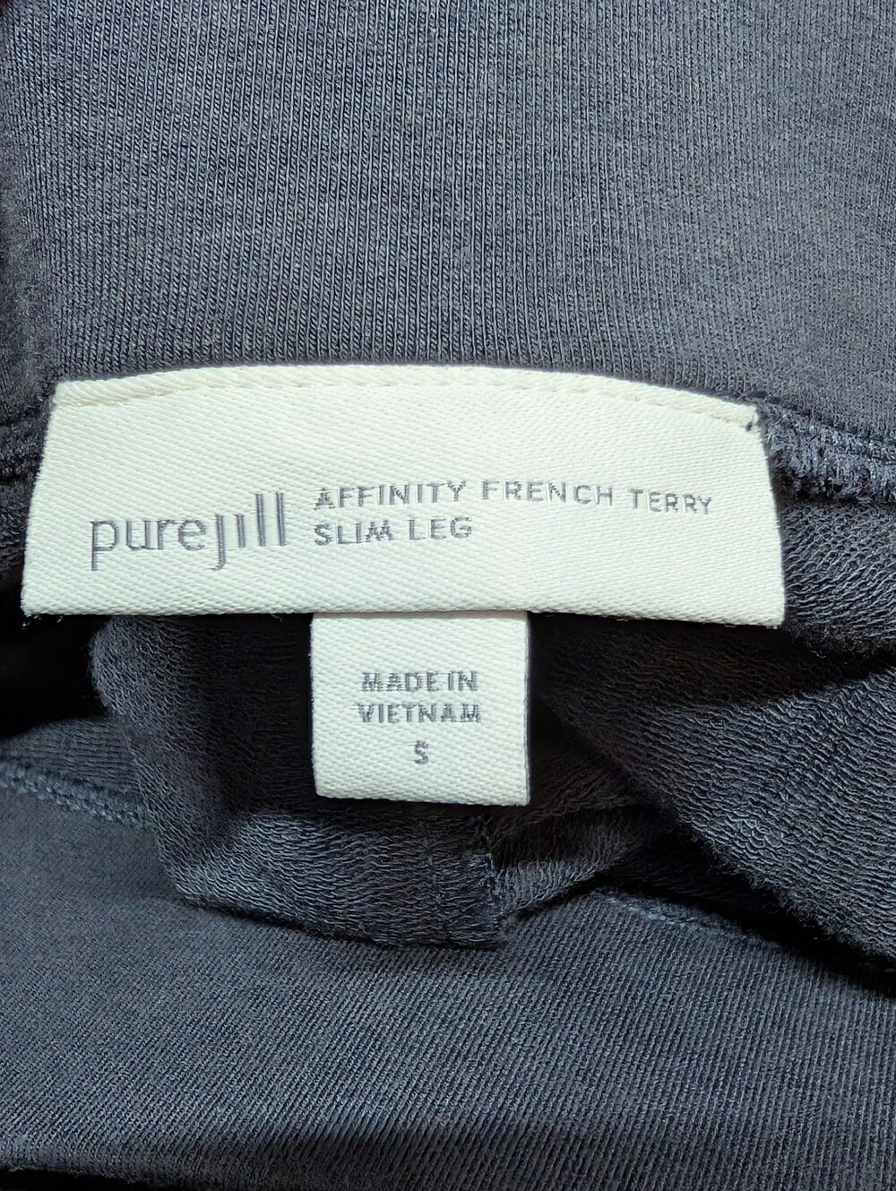 Pure Jill Affinity French Terry Slim Leg Pima Cotton Blue Pants (Small) - Picture 5 of 9